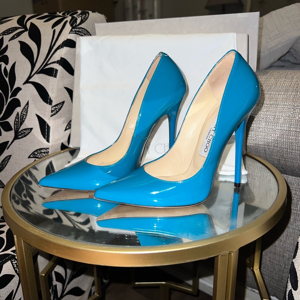 Like new 120mm pat pointy pump -turquoise